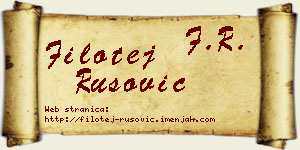 Filotej Rusović vizit kartica